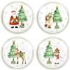 BRANDANI Racconti Piatto Pane Natalizio Set 4 Pezzi 15cm Porcellana