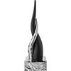 BONGELLI PREZIOSI Corno Cornetto Portafortuna 28cm Nero e Argento Marmorino