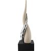 BONGELLI PREZIOSI Corno Cornetto Portafortuna 28cm Nocciola e Argento Base Nera Marmorino