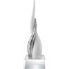 BONGELLI PREZIOSI Cornetto Corni Intrecciati Base Cristallo 20cm Bianco Argento Marmorino