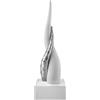 BONGELLI PREZIOSI Cornetto Corni Intrecciati Base Argento Corno Bianco Argento 20cm Marmorino
