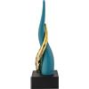BONGELLI PREZIOSI Cornetto Corni Intrecciati Base Nera Corno Ottanio Oro 20cm Marmorino