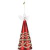 BIZZOTTO Pendaglio Addobbo di Natale Beloved Angelo Rosso 21cm Vetro