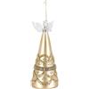 BIZZOTTO Pendaglio Addobbo di Natale Beloved Angelo Champagne 21cm Vetro