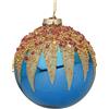 BIZZOTTO Sfera Pallina di Natale Firework Blu Elettrico 10cm Vetro