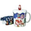 BRANDANI Tazza MUG Natalizia con Tappo e Calzini 9,5x8cm Porcellana