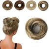 DIPZO Extension capelli per donne, posticcio chignon disordinato, elastici sintetici, scrunchie chignon disordinato, accessori elastici, posticci ricci (Marrone mix biondo)