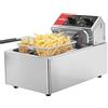 CROSSON ETL Listed 13Lbs Friggitrice elettrica da banco con cestello solido facile da montare, contenitore dell'olio rimovibile per ristorante Uso domestico-230 V, friggitrice commerciale da 3000 W