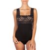 MaRe Canotta Donna Spalla Larga Pizzo - Intimo Termico Elegante Micro Lana Merinos Calda, Art. 417 (IT, Testo, XL, Regular, Regular, Nero)
