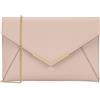 DEXMAY DM Dexmay - Pochette da donna, in pelle, medio, pieghevole, Rosa (Colore: rosa carne.), Medium