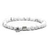 Nato Cuff - Bracciale in Argento 925 - Perline Howlite Pietre semipreziose - Gioielli Uomo o Donna fatti a mano in Francia (Medium 17cm)