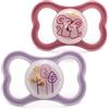 MAM Ciucci Air Night, 18-36 mesi, confezione da 2, si illuminano al buio, forniti in una custodia per sterilizzatore, materiali sostenibili, accessori per bambini, rosa (vari motivi)