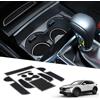 BIXUAN compatibile con Mazda CX-30 2019-2023, tappetini antiscivolo per console centrale, bracciolo, tappetini in gomma, supporto per bevande, lancia di comando cuciture per porta, 10 pezzi
