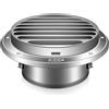 Aygrochy, griglia di ventilazione, 120 mm, in acciaio inox 304, rotonda, griglia di scarico, avvitabile, griglia anti-insetti, flangia, griglia a lamelle