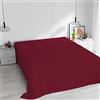 Italian Bed Linen Lenzuolo Sopra MAX COLOR Matrimoniale Maxi 270x300 cm, 100% Cotone Made in Italy - Lenzuola Letto Matrimoniale Maxi in Tinta Unita - BORDEAUX