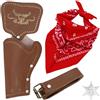 VEOIRXU 4 Pezzi Accessori Costume da Cowboy per Bambini Bandana da Cowboy Fondina Cintura Distintivi Esagonali in Metallo Accessori Feste di Halloween Natale Carnevale Cosplay Party Dress Up per Ragazzi