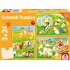 Schmidt Spiele 56518 Simpatici animali domestici, 3 x 24 pezzi, puzzle per bambini, Multicolore
