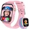 PTHTECHUS Smartwatch Bambini GPS 4G, Orologio Intelligente per Ragazza e Ragazzo con Telefono, Videochiamata, Chat, Sveglia, Camera, Modalità Classe, Gioco, Smart Watch Bambino Bambina 4-12 Anni Regalo, Rosa