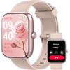 CATGIFF Orologio Smartwatch Uomo Donna, Impermeabile IP68 Smartwatch con Bluetooth Effettua/Risposta Chiamate Contapassi Cardiofrequenzimetro, 120+ Modalità Sportive, Orologio Digitale Smart Watch, Rosa