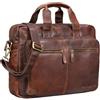 STILORD Leandro Borsa portadocumenti in pelle uomo donna Borsa da lavoro con tracolla con scomparto per PC 15,6 pollici in cuoio stile vintage Colore:cognac marrone scuro