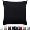 Blumtal Federe Cuscini Divano in Raso, Copricuscini Divano Cotone Satinato, Federe 80 x 80cm - 2 Pezzi, Nero