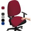 BalladHome Coprisedia Ufficio Elasticizzato Coprisedia da Computer Ufficio Universale Split Coprisedie Girevole Lavabile Rimovibile Fodera per Sedia da Computer (Borgogna, 2Pezzi)-F