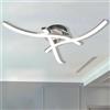 Sweier Plafoniera a LED Bianco Freddo 6000K, 2200 lumen, 22W, cromata, non dimmerabile per soggiorno, cucina, camera da letto
