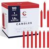 Candle Charisma 100 candele arancioni - Candele profumate alla paraffina da 10,2 cm, senza fumo e antigoccia, candele colorate, 1,5 ore di combustione, 1 cm di spessore, candele coniche per rituali,