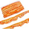 GORGECRAFT Nastro in Organza con Paillettes Arancione da 11 m, 3cm, con Balze Arricciate, Elastico, in Chiffon, Plissettato, per Cucire, Confezioni Regalo, Vestiti, Artigianato in Stoffa