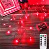 SIXIUDIA Lucine Led Decorative a Batteria,5M 50 LED Filo Luci Natale Led, Fairy Lights, 8 modalità telecomando timer luminosità regolabile per San Valentino, terrazze, Halloween, Natale, decorazione (Rosso)