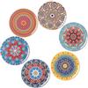 BOHORIA® Premium Design sottobicchieri (Set di 6) - Protezione per Qualsiasi Tipo di Tavolo (Legno, Marmo Vetro) per Tazze, vasi, Candele (Rotondo | 9cm) (Edizione Mandala)