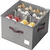 SYEXDZON Organizer per Scarpe, Organizer Scarpe per Armadio, Scarpe Scatola con coperchio trasparente e maniglie rinforzate, Scarpa pieghevole contenitore per stivali tacchi sneakers (Grigio)