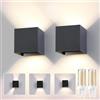 wisdom line Applique da Esterno Interno 2 Pezzi, LED 9W 3000K, Antracite | Lampada da parete moderna con lampadine G9 incluse, luce 3000K bianco caldo. Angolo regolabile 120 gradi IP65 per giardino.