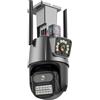 FLM SYSTEM Telecamera Wi-Fi Interno/Esterno Doppio Obbiettivo 8MP(4MP+4MP), Zoom 8x Telecamera Esterno, App ICSE, Visione Notturna