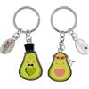 GRUSS & CO Coppia di portachiavi con motivo matrimonio | set regalo con 2 ciondoli figurati su carta regalo | regalo di nozze per coppie, per due, multicolore, Länge 8,3 cm, Motivo Avocado