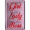 WOGEKA ART Blech Look Like a Girl, Act Like a Lady, Work Like a Boss 20x30 con Scritta 607