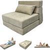 ANONER Divano Letto Pieghevole 4 in 1 1 Posto, Beige