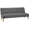 SHIITO | Modello Louis XIV - Divano letto con apertura Clic-Clac | Dove eleganza e comfort si trovano | Design Capitoné in colore grigio | 189,5 x 88 x 89 cm
