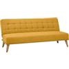 SHIITO | Modello Louis XIV - Divano letto con apertura Clic-Clac | Dove eleganza e comfort si trovano | Design Capitoné in colore senape | 189,5 x 88 x 89 cm
