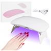 Thalire Mini Lampada UV LED Unghie, Fornetto Unghie Bianco con Timer 45s/60s, Mini Lampada UV LED Unghie Portatile con Cavo TYPE-C, Adatta per Saloni di Manicure, Incontri, Viaggi