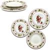 ARCA, Set di 18 Piatti in Porcellana, Servizio per 6 Persone, con Decorazione Natalizia Babbo Natale, Resistenti e Duraturi, Ideali per la Tavola, Idea Regalo Natale, in Diverse Misure