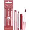 HOPHAT 3PCS Balsamo per labbra liquido opaco per rossetto e kit per matite per labbra, balsamo rosa colorato idratante, lucidalabbra al collagene per secche (# 02)