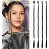 INSPUTOL Extension per Capelli con Clip-In, 17 pollici, Treccia Sintetica, Uso Quotidiano, Styling per Feste, Nero-Marrone (4 pezzi - Marrone-Nero)