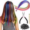 YICH Extension Capelli Colorati 50 Pezzi Ciocche Colorate per Capelli Bambina Fili Colorati per Capelli Colored Clip in Hair Extensions per Ragazze Partito Festival