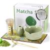 O OLAX 7 pezzi Matcha Kit, Matcha Whisk Set, Frusta al Matcha, Ciotola Matcha, Supporto Chasen, Cucchiaio di Matcha, Setaccio Di Matcha, per la Casa, l'ufficio e la Sala da Tè