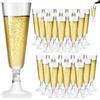 RUNQIN OUTDOOR 25 Flute Champagne Plastica Rigida Trasparente, Calici Vino Lavabili Riutilizzabili 150ml, Calice Eleganti Trasparenti, Tazze Flauti Cocktail,Bicchieri Spumante per Feste Matrimoni Compleanni Natalizi