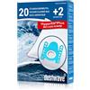 Dustwave® 20 Sacchetti per aspirapolvere in microfibra per Siemens VSZ6GPX1 Z6.0 Extreme Green Power - altamente efficienti con chiusura igienica - Made in Germany