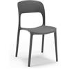 REDÒKASA Sedia in polipropilene KATE, impilabile, resistente ai raggi UV, design moderno, ideale per sala da pranzo, cucina, sala d'attesa, bar, ristoranti o da esterno (1, Antracite)