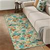HUGEAR Verde Tappeto Cucina 60x180cm Tappeti Corridoio Passatoia Scendiletto Antiscivolo Lavabile Moderno Motivo Floreale Lungo Rettangolare Pelo Corto Rug
