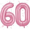 OFFCUP Palloncini Compleanno Rosa 101 CM, Palloncino Numero 60, Foil Palloncini Numeri, Giganti Palloncini Numeri, Decorazioni Festa Compleanno, Gonfiabili Pallone per Anniversario